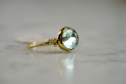 14k Green Amethyst Ring